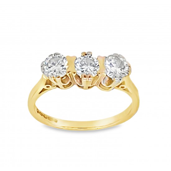 Pre Owned 18ct Diamond Trilogy Ring ZB798